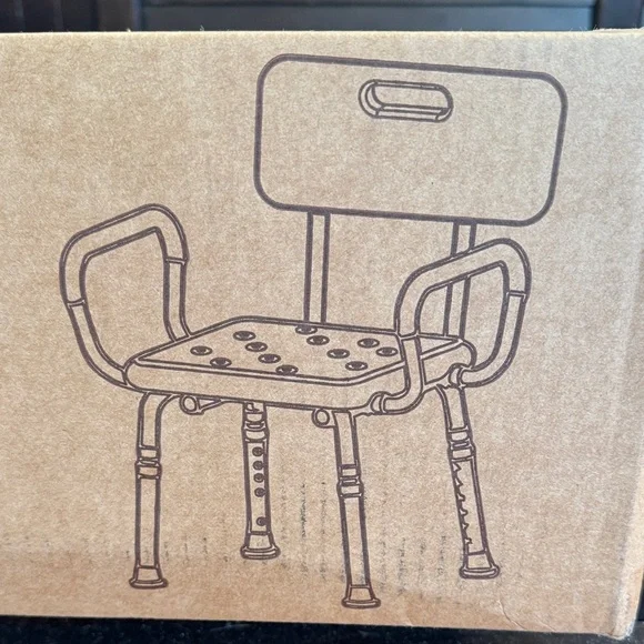 Adjustable Shower Chair with Backrest - Picture 4 of 5